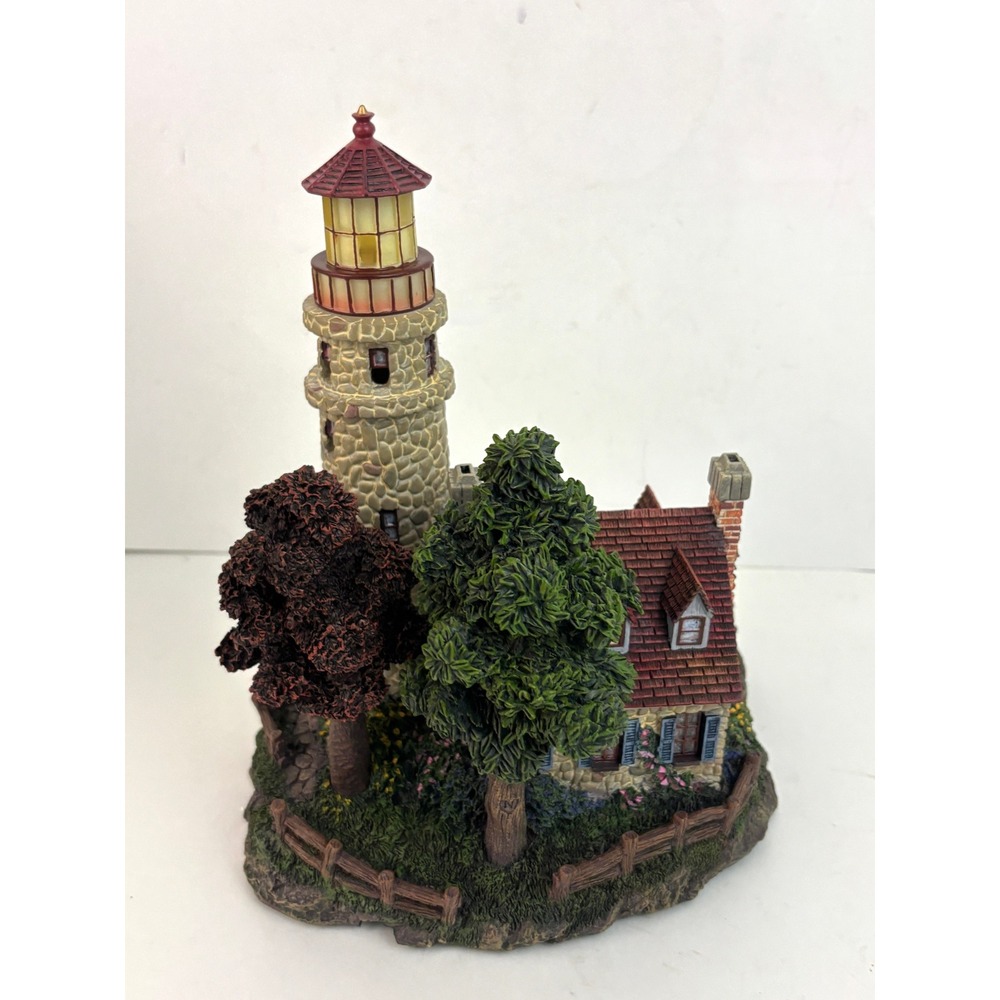Thomas Kinkade Guiding Point Lighthouse Hawthorne Village Seaside COA 2000 - Picture 11 of 16